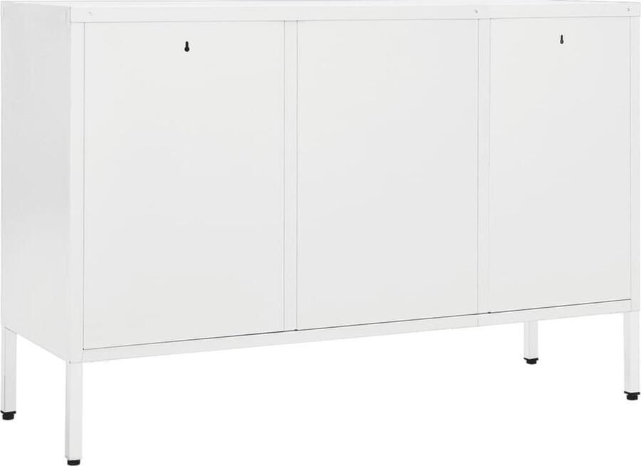 VidaXL Dressoir Dressoirs Kast Kasten Dressoir 105x35x70 cm staal en gehard glas wit