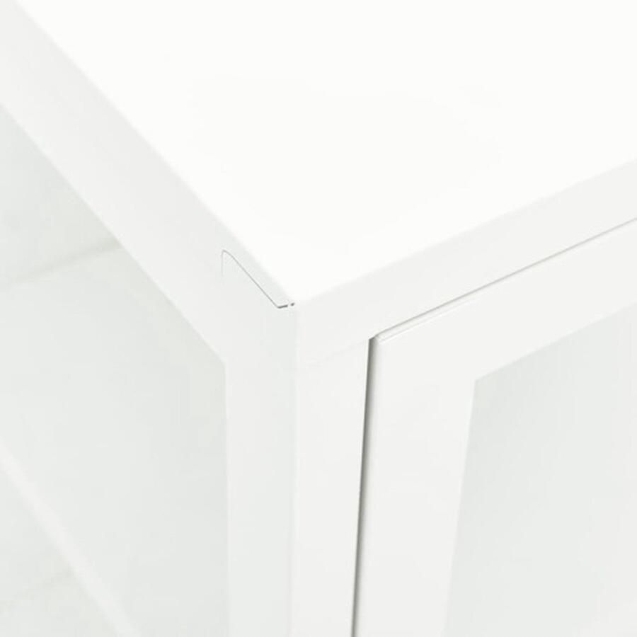 VidaXL Dressoir Dressoirs Kast Kasten Dressoir 105x35x70 cm staal en glas wit
