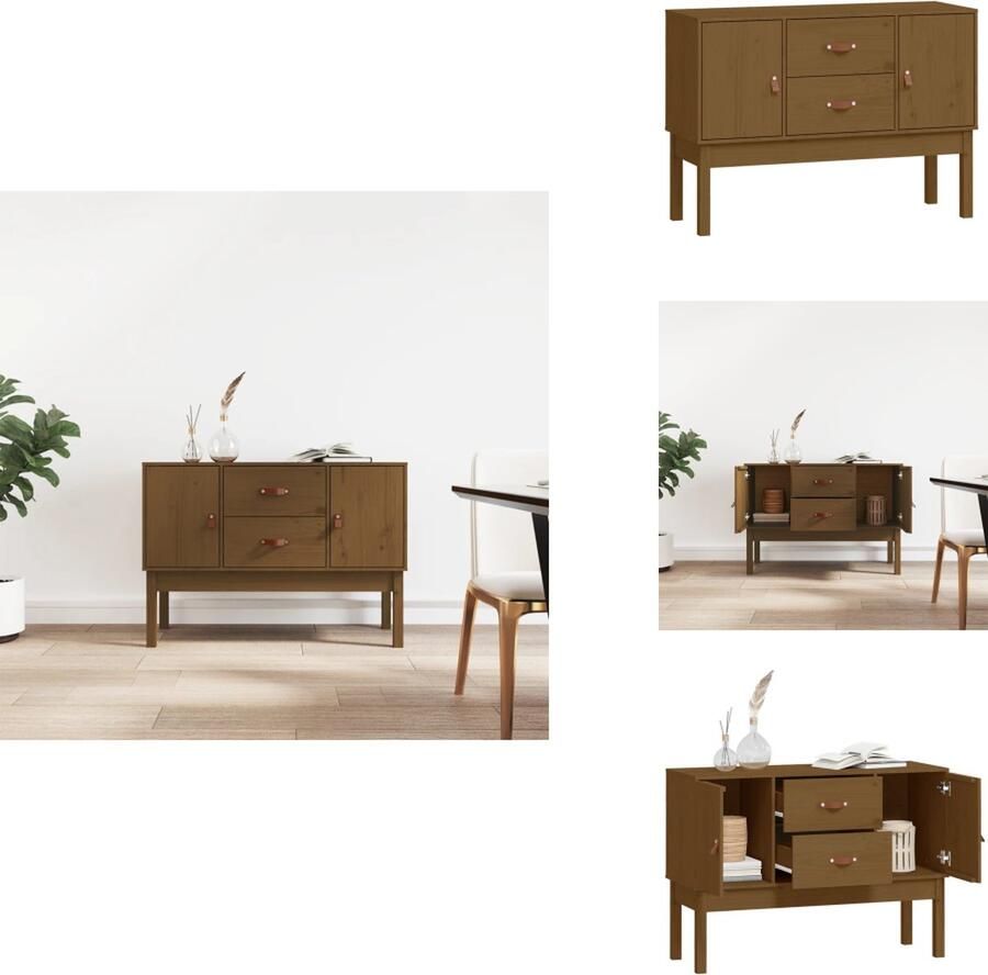VidaXL Dressoir Dressoirs Kast Kasten Dressoir 110x40x78 cm massief grenenhout honingbruin