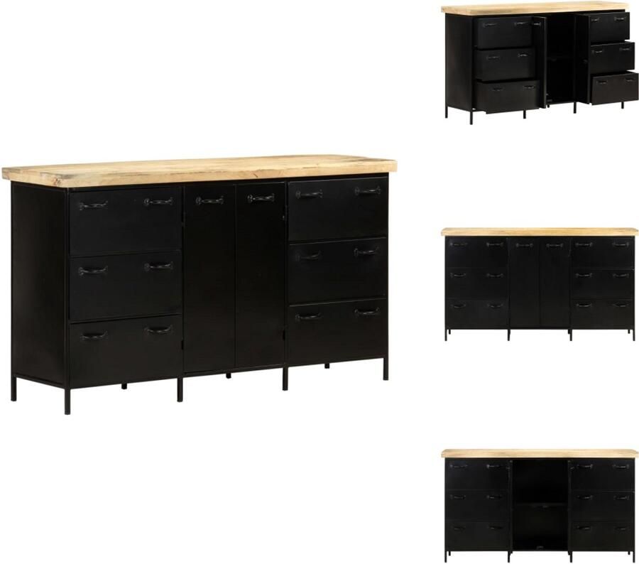 VidaXL Dressoir Dressoirs Kast Kasten Dressoir 140x38x76 cm ruw mangohout