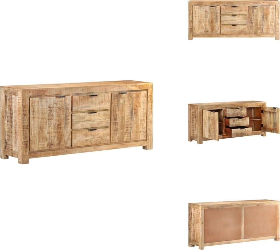 The Living Store Dressoir 175x40x75 cm ruw mangohout Dressoir Kast Mangohout Vintage Landelijk