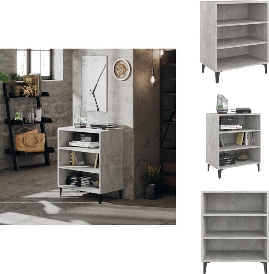VidaXL Dressoir Dressoirs Kast Kasten Dressoir 57x35x70 cm bewerkt hout betongrijs