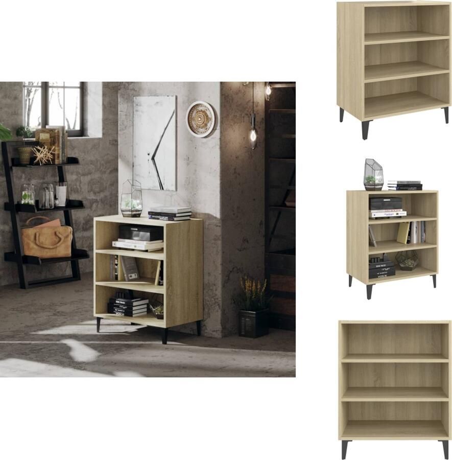 VidaXL Dressoir Dressoirs Kast Kasten Dressoir 57x35x70 cm bewerkt hout sonoma eikenkleurig