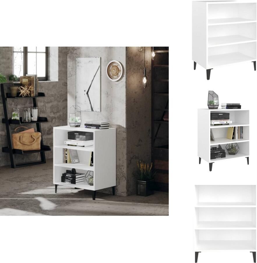 VidaXL Dressoir Dressoirs Kast Kasten Dressoir 57x35x70 cm bewerkt hout wit