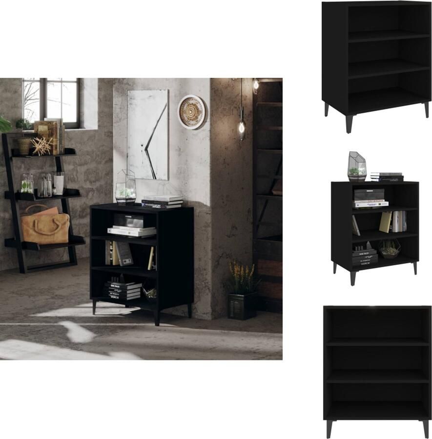 VidaXL Dressoir Dressoirs Kast Kasten Dressoir 57x35x70 cm bewerkt hout zwart