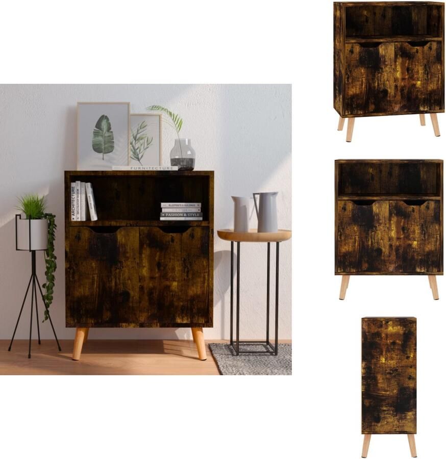 VidaXL Dressoir Dressoirs Kast Kasten Dressoir 60x30x72 cm bewerkt hout gerookt eikenkleurig