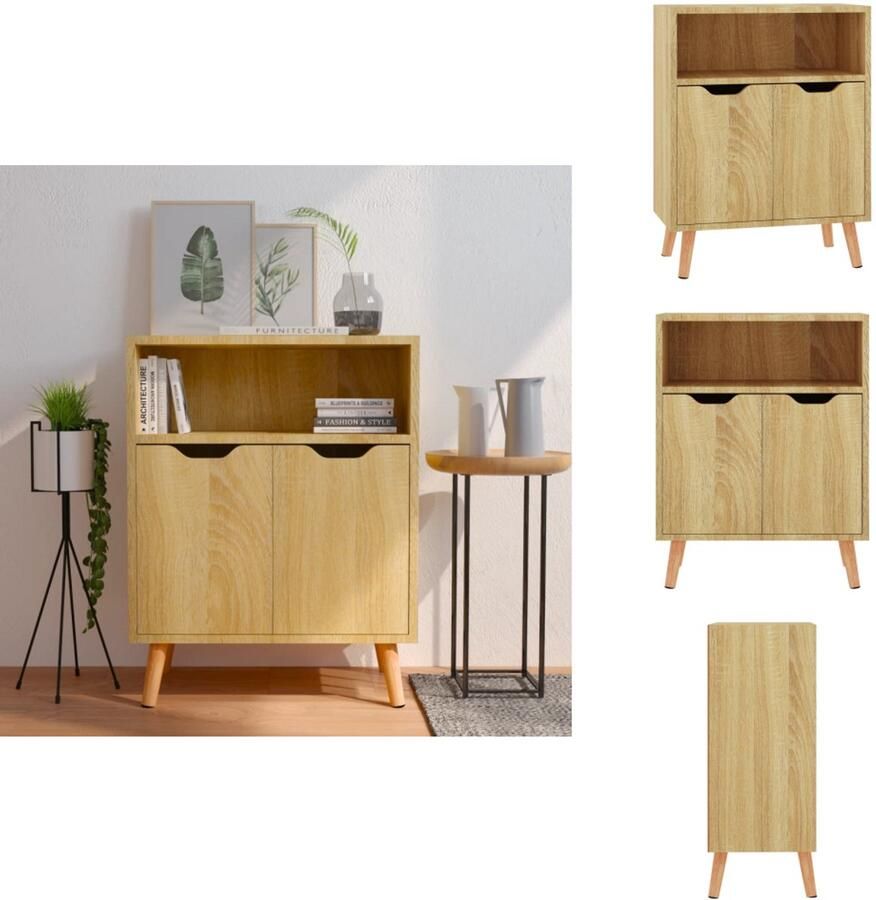 VidaXL Dressoir Dressoirs Kast Kasten Dressoir 60x30x72 cm bewerkt hout sonoma eikenkleurig
