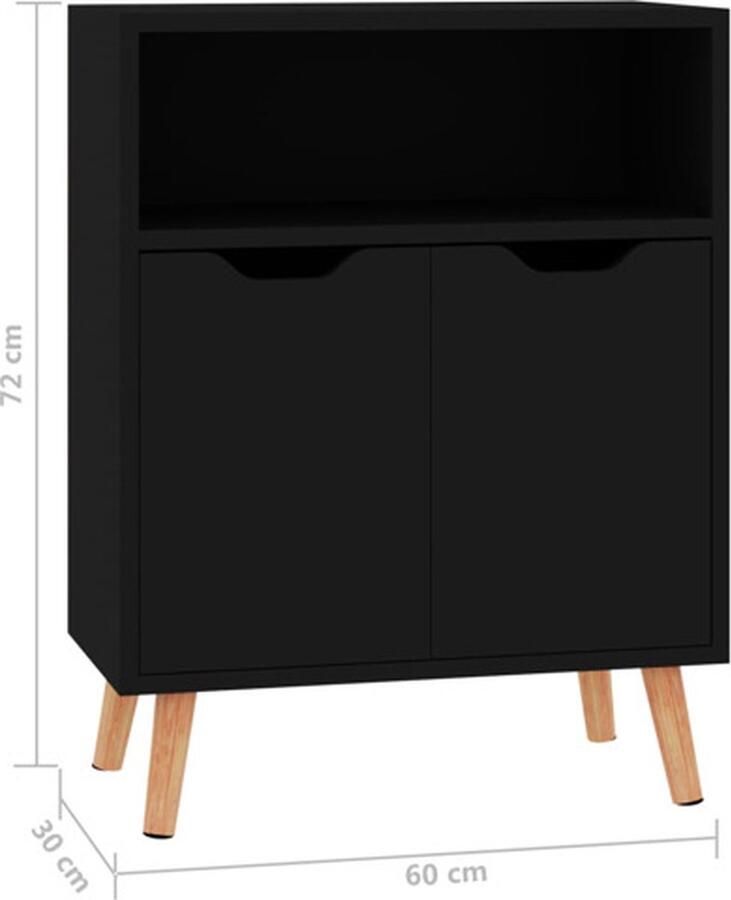 VidaXL Dressoir Dressoirs Kast Kasten Dressoir 60x30x72 cm bewerkt hout zwart