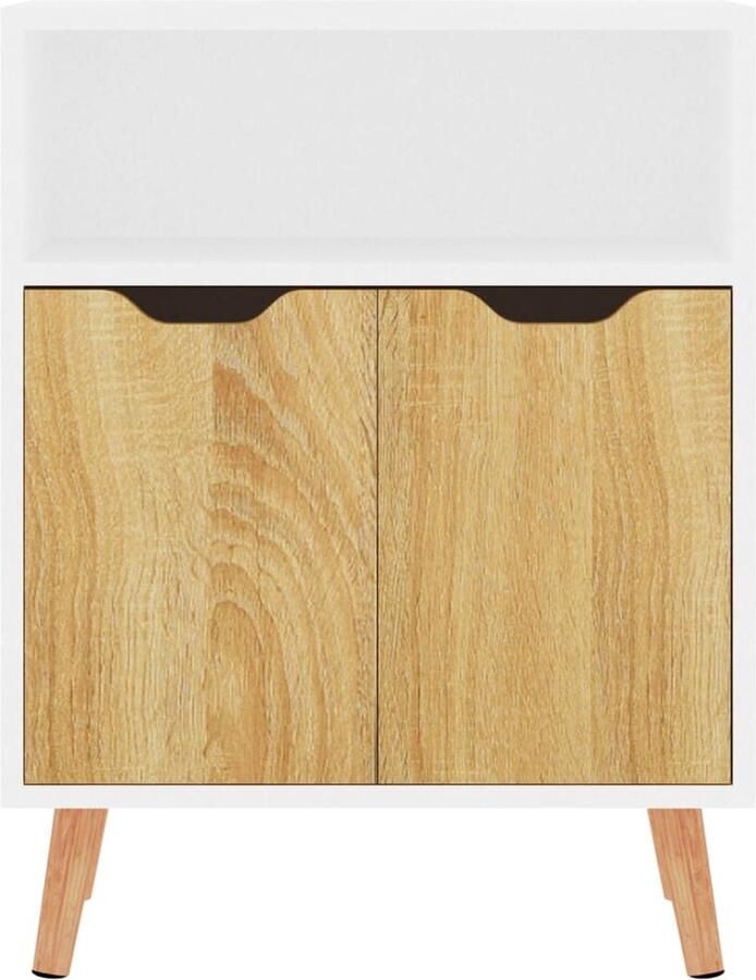 VidaXL Dressoir Dressoirs Kast Kasten Dressoir 60x30x72 cm spaanplaat wit en sonoma eikenkleurig