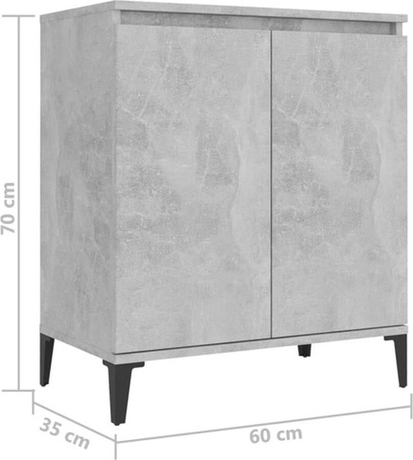 VidaXL Dressoir Dressoirs Kast Kasten Dressoir 60x35x70 cm bewerkt hout betongrijs