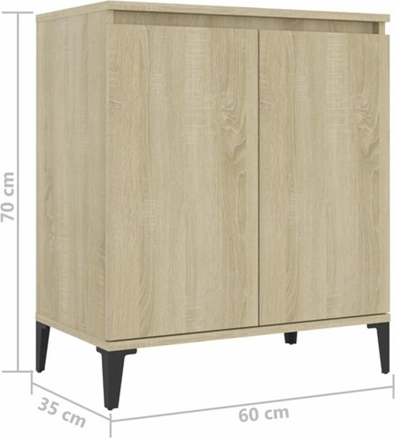 VidaXL Dressoir Dressoirs Kast Kasten Dressoir 60x35x70 cm bewerkt hout sonoma eikenkleurig