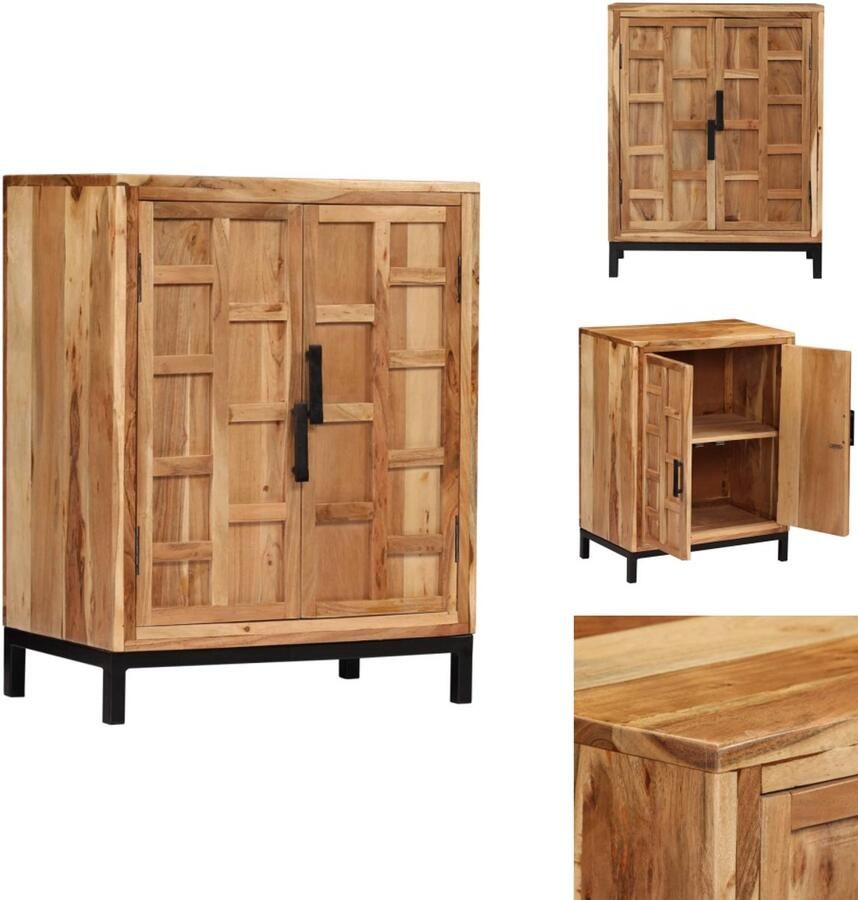 VidaXL Dressoir Dressoirs Kast Kasten Dressoir 60x35x76 cm massief acaciahout bruin