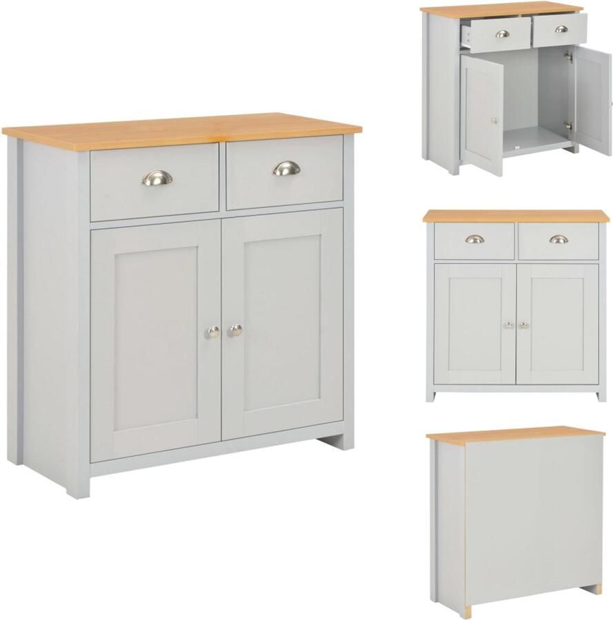 VidaXL Dressoir Dressoirs Kast Kasten Dressoir 79x35x81 cm grijs