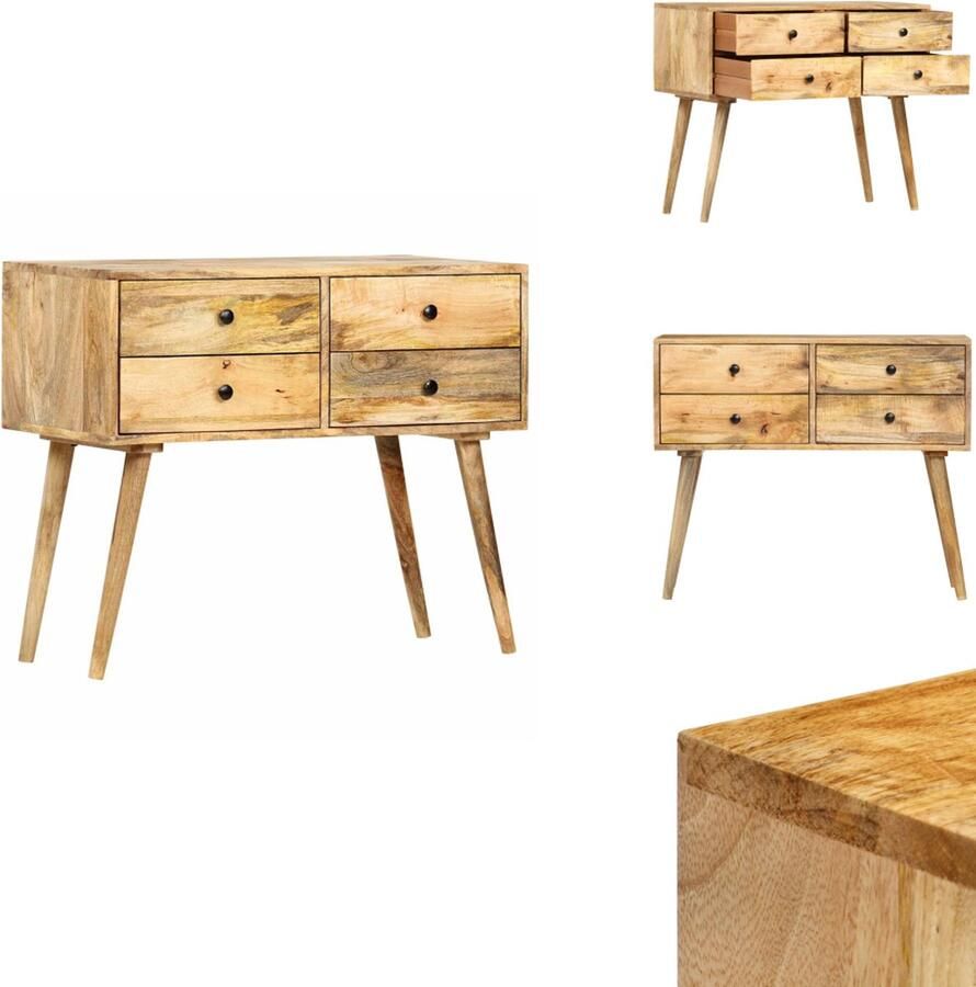 VidaXL Kast Vintage 85 x 40 x 71 cm Massief mangohout Inclusief 4 lades Keukenkast