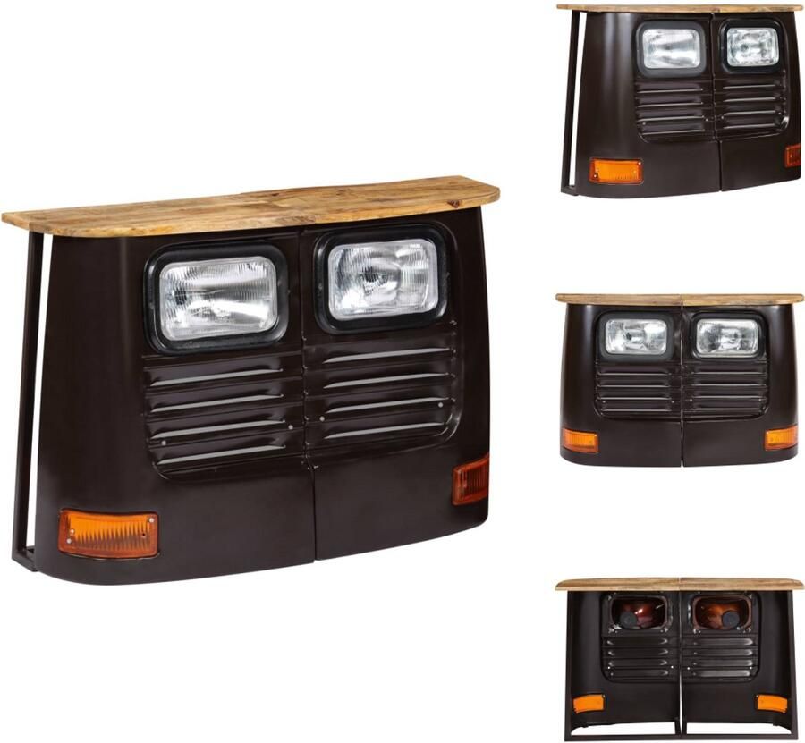 VidaXL Dressoir Dressoirs Kast Kasten Dressoir vrachtwagen massief mangohout donkergrijs