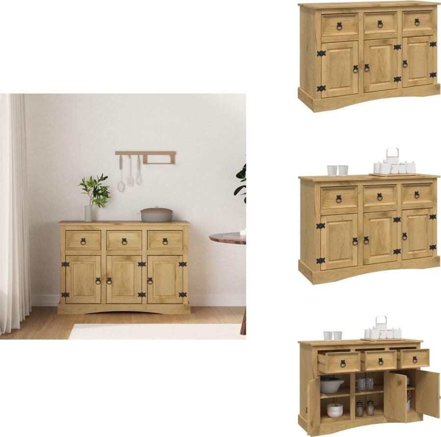 VidaXL Dressoir Dressoirs Kast Met Deuren Dressoir Corona 115x43x79-5 cm massief Mexicaans grenenhout
