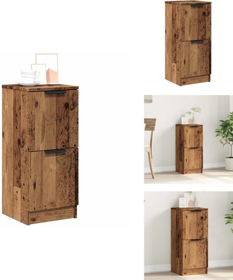 VidaXL Dressoir Dressoirs Kast Nachtkastje Opbergkast Dressoir 30x30x70 cm bewerkt hout oud houtkleurig