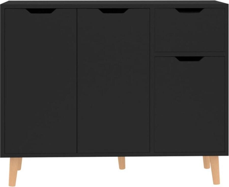 VidaXL Dressoir Dressoirs Kast Opbergkast Dressoir 90x30x72 bewerkt hout zwart