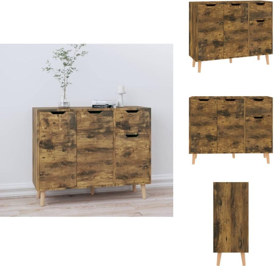 VidaXL Dressoir Dressoirs Kast Opbergkast Dressoir 90x30x72 cm bewerkt hout gerookt eikenkleurig