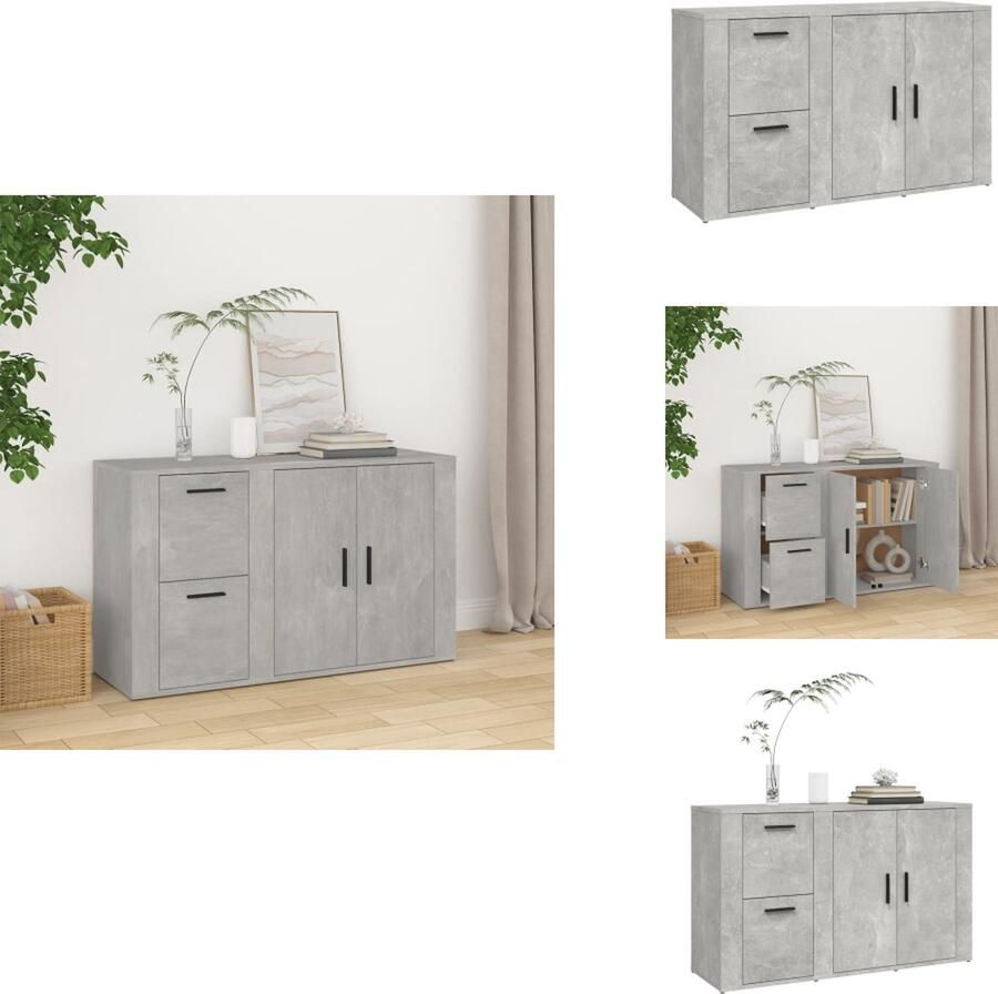 VidaXL Dressoir Dressoirs Kast Wandkast Dressoir 100x33x59 5 cm bewerkt hout betongrijs
