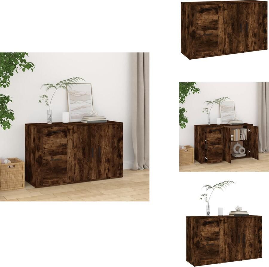 VidaXL Dressoir Dressoirs Kast Wandkast Dressoir 100x33x59 5 cm bewerkt hout gerookt eikenkleurig
