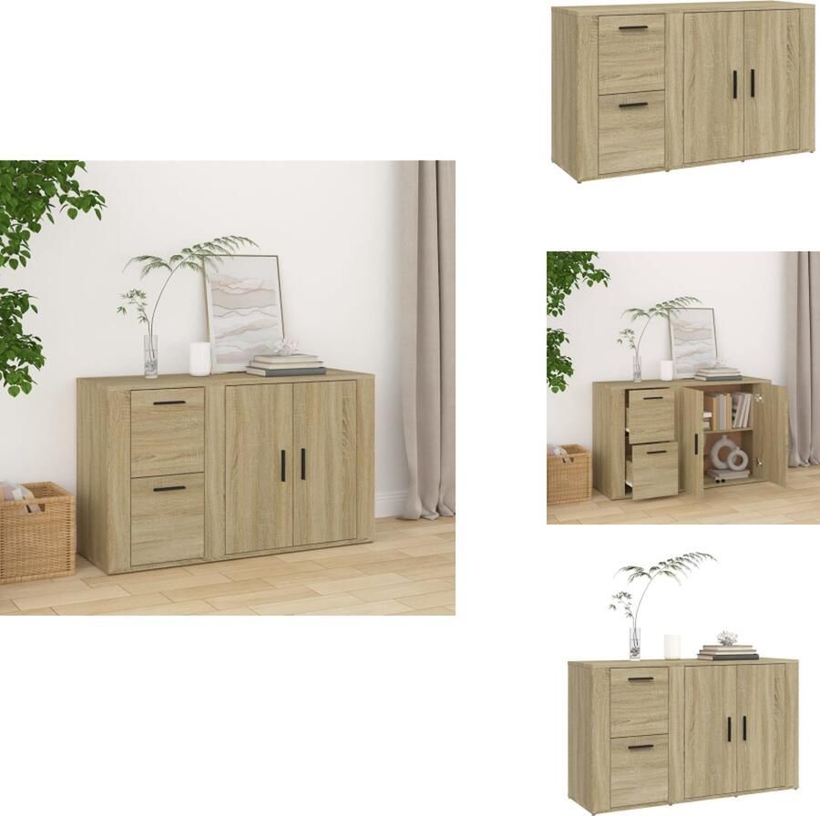 VidaXL Dressoir Dressoirs Kast Wandkast Dressoir 100x33x59-5 cm bewerkt hout sonoma eikenkleurig