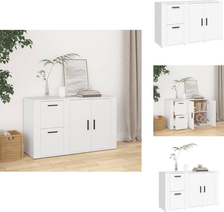 VidaXL Dressoir Dressoirs Kast Wandkast Dressoir 100x33x59 5 cm bewerkt hout wit