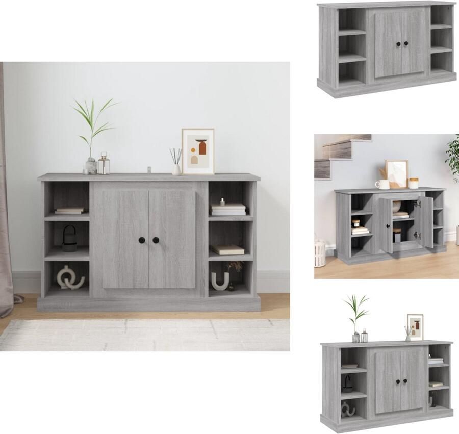 VidaXL Dressoir Dressoirs Kast Wandkast Dressoir 100x35-5x60 cm bewerkt hout grijs sonoma eikenkleurig
