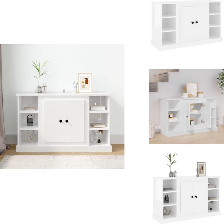 VidaXL Dressoir Dressoirs Kast Wandkast Dressoir 100x35-5x60 cm bewerkt hout hoogglans wit