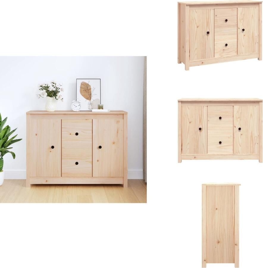 VidaXL Dressoir Dressoirs Kast Wandkast Dressoir 100x35x74 cm massief grenenhout