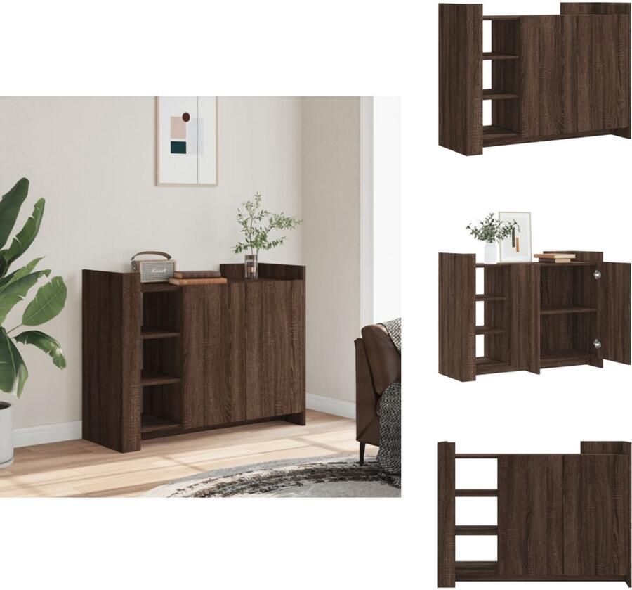 VidaXL Dressoir Dressoirs Kast Wandkast Dressoir 100x35x75 cm bewerkt hout bruin eikenkleur