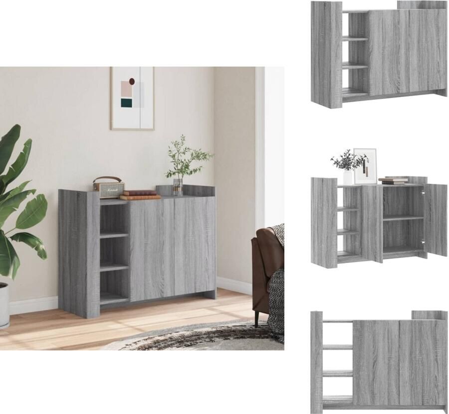 VidaXL Dressoir Dressoirs Kast Wandkast Dressoir 100x35x75 cm bewerkt hout grijs sonoma