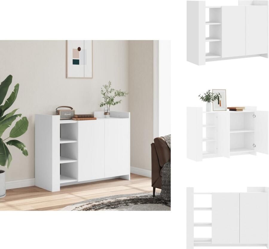 VidaXL Dressoir Dressoirs Kast Wandkast Dressoir 100x35x75 cm bewerkt hout wit
