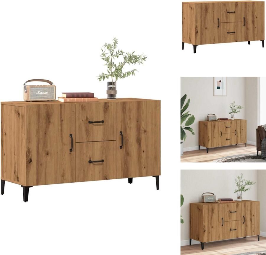 VidaXL Dressoir Dressoirs Kast Wandkast Dressoir 100x36x60 cm bewerkt hout artisanaal eikenkleurig