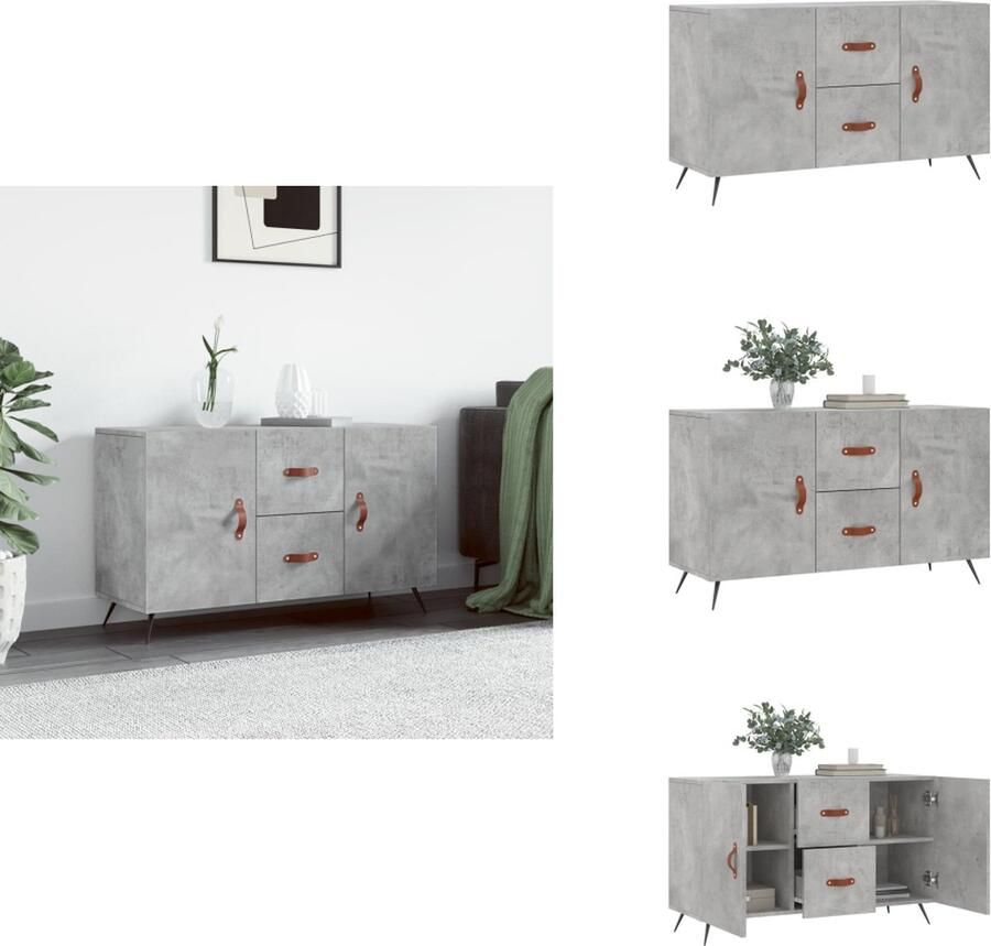 VidaXL Dressoir Dressoirs Kast Wandkast Dressoir 100x36x60 cm bewerkt hout betongrijs
