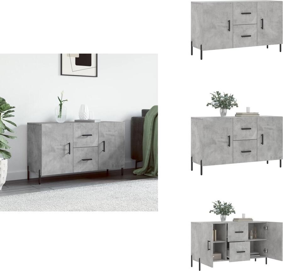 VidaXL Dressoir Dressoirs Kast Wandkast Dressoir 100x36x60 cm bewerkt hout betongrijs