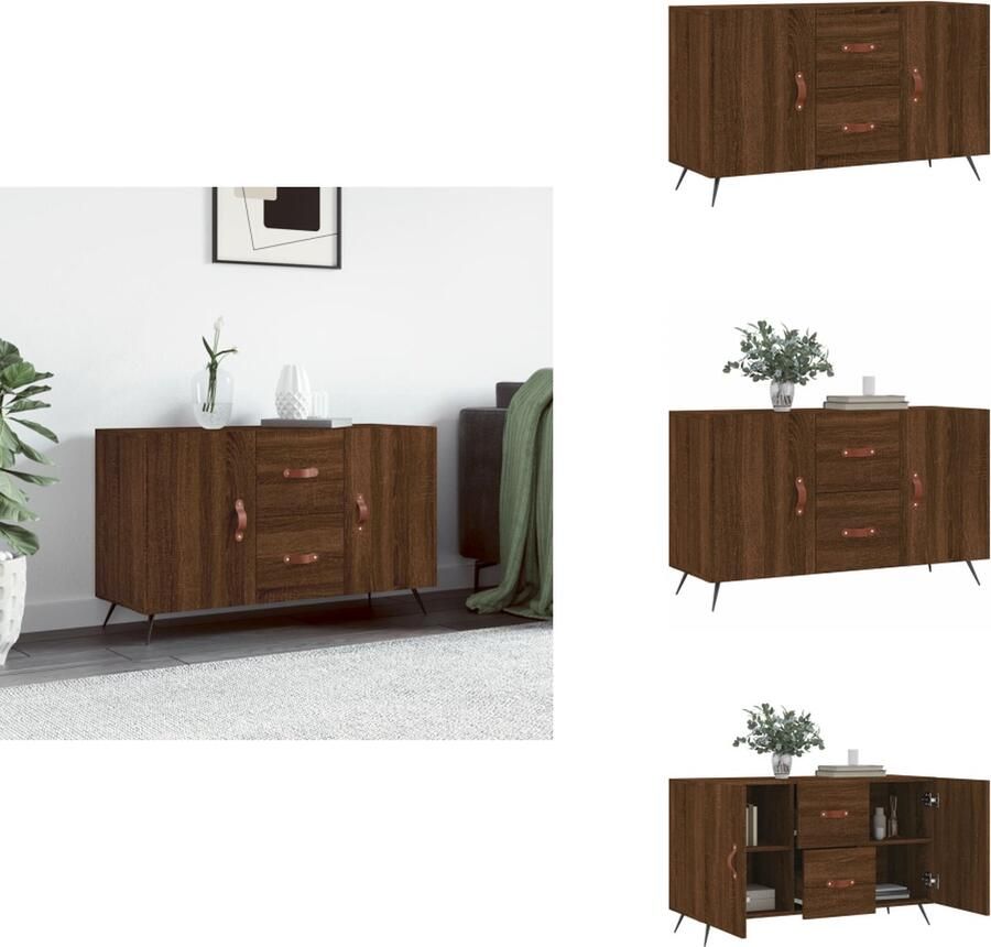 VidaXL Dressoir Dressoirs Kast Wandkast Dressoir 100x36x60 cm bewerkt hout bruineikenkleurig