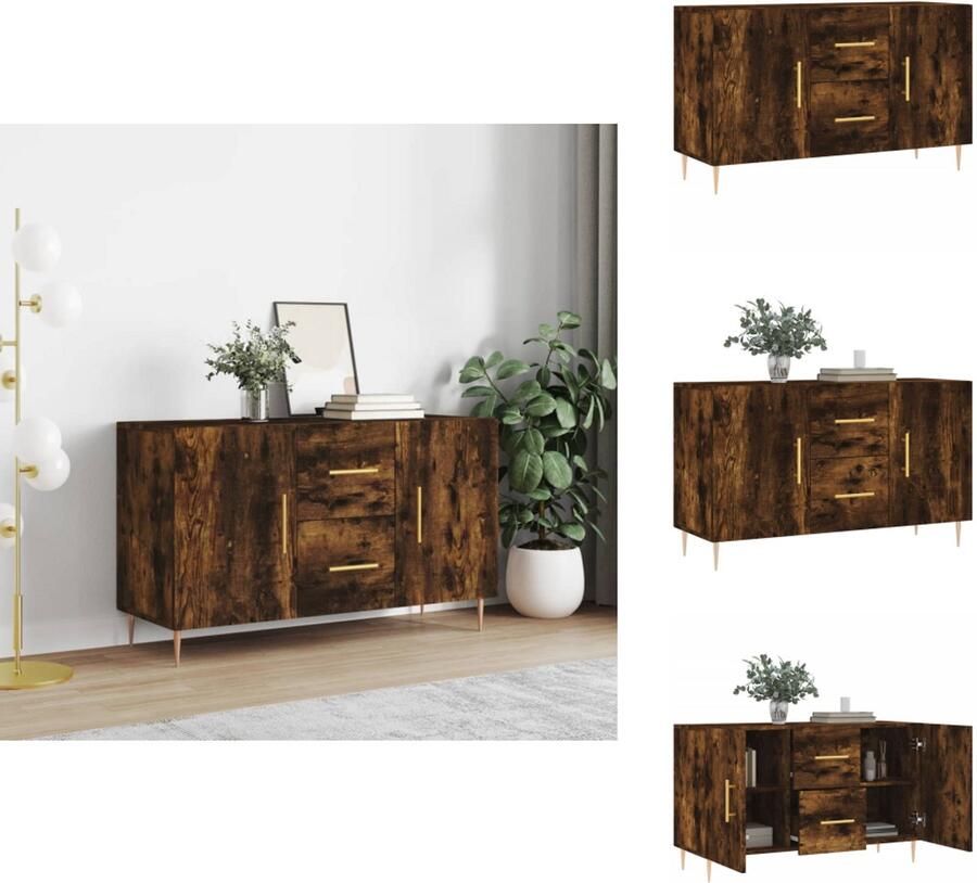 VidaXL Dressoir Dressoirs Kast Wandkast Dressoir 100x36x60 cm bewerkt hout gerookt eikenkleurig - Foto 3