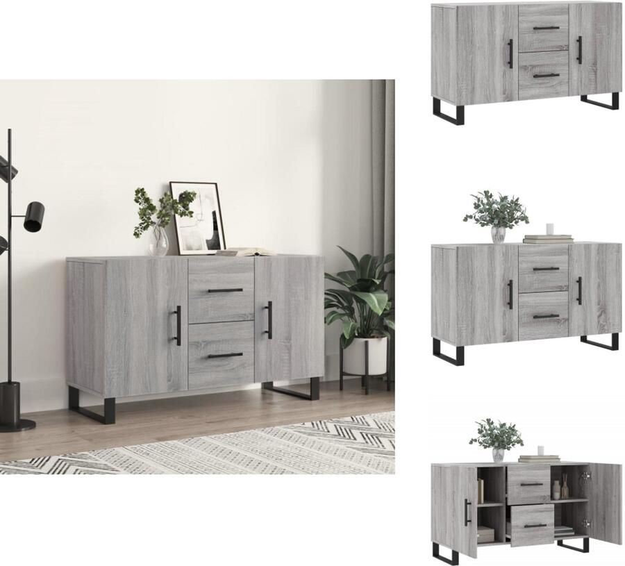 VidaXL Dressoir Dressoirs Kast Wandkast Dressoir 100x36x60 cm bewerkt hout grijs sonoma eikenkleurig
