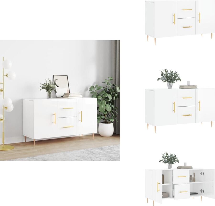 VidaXL Dressoir Dressoirs Kast Wandkast Dressoir 100x36x60 cm bewerkt hout hoogglans wit