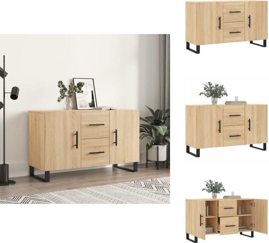 VidaXL Dressoir Dressoirs Kast Wandkast Dressoir 100x36x60 cm bewerkt hout sonoma eikenkleurig
