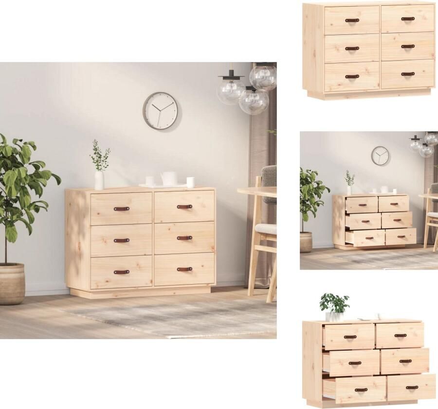 VidaXL Dressoir Dressoirs Kast Wandkast Dressoir 100x40x75 cm massief grenenhout