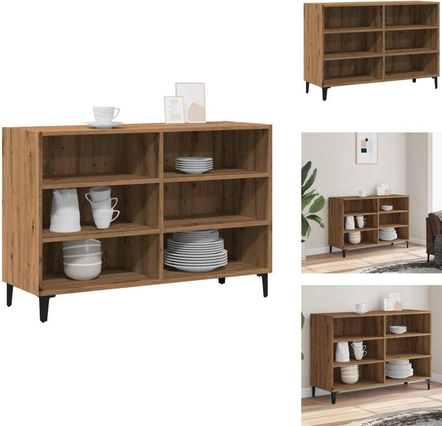 VidaXL Dressoir Dressoirs Kast Wandkast Dressoir 103 5x35x70 cm bewerkt hout artisanaal eikenkleurig