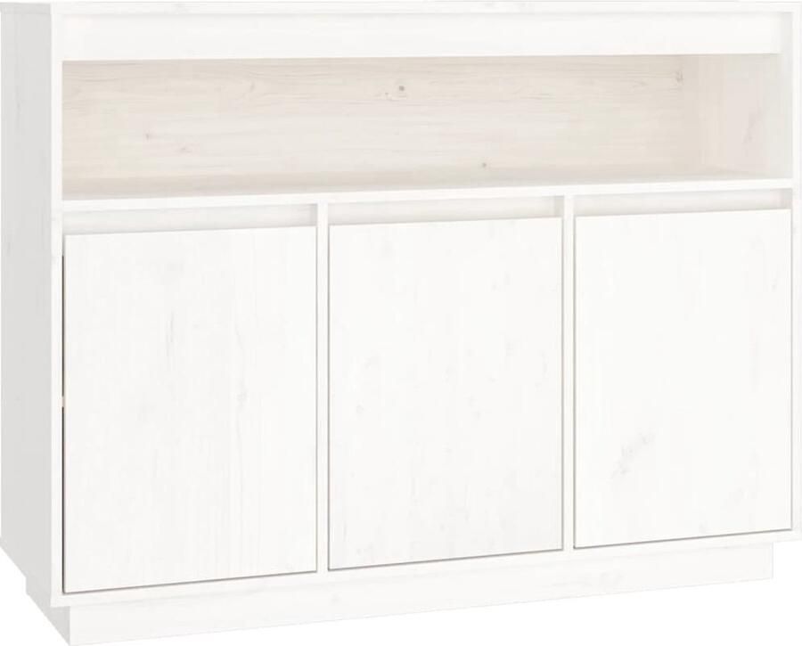 VidaXL Dressoir Dressoirs Kast Wandkast Dressoir 104 5x34x80 cm massief grenenhout wit