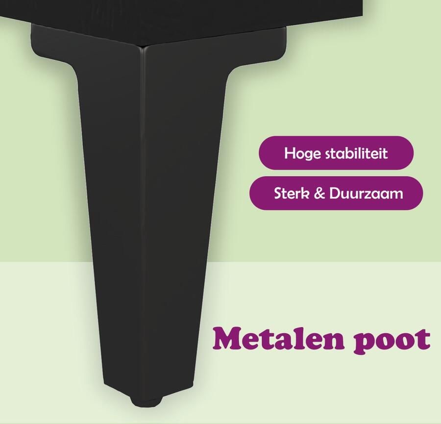 The Living Store Dressoir 100x36x60 cm bewerkt hout zwart Dressoir Houten Dressoir Black Furniture Tv Stand Salontafel - Foto 2