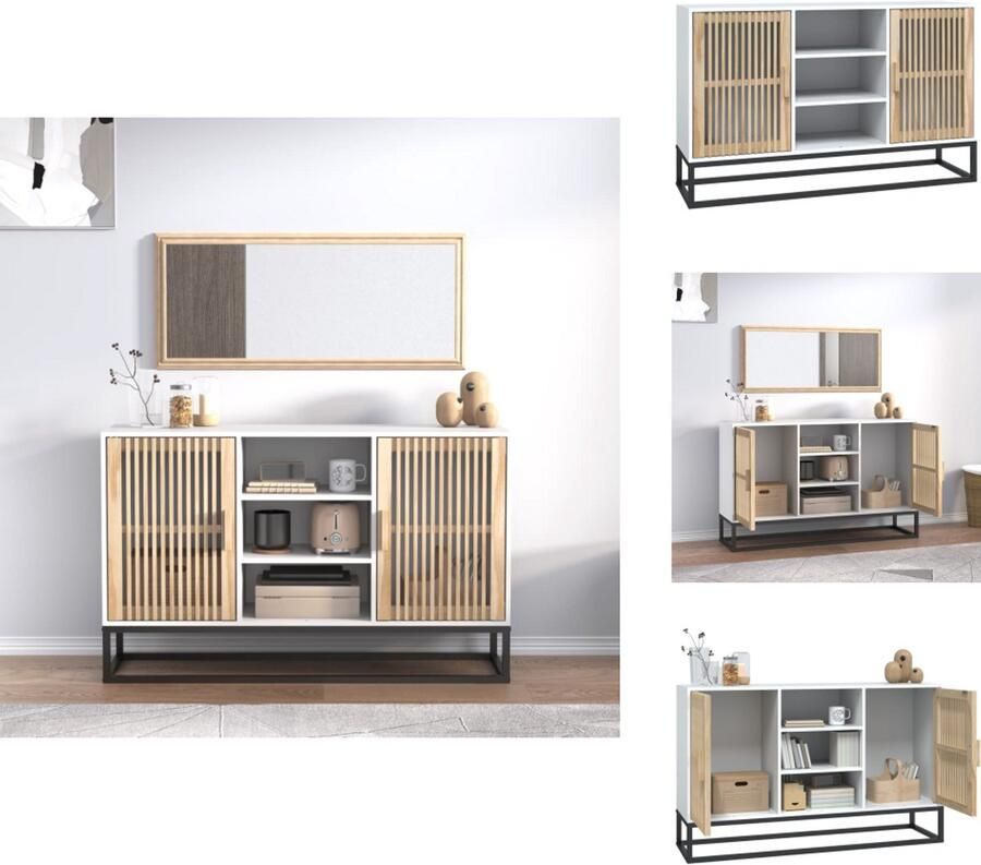 VidaXL Dressoir Dressoirs Kast Wandkast Dressoir 105x30x65 cm bewerkt hout wit
