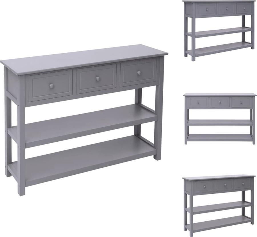 VidaXL Dressoir Dressoirs Kast Wandkast Dressoir 108x30x76 cm massief paulowniahout grijs