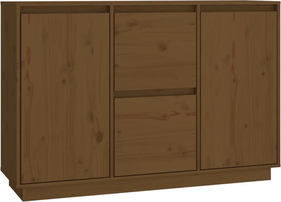 The Living Store Dressoir 111x34x75 cm massief grenenhout honingbruin Dressoir Houten Dressoir Vintage Dressoir Klassieke Kast Salontafel - Foto 2
