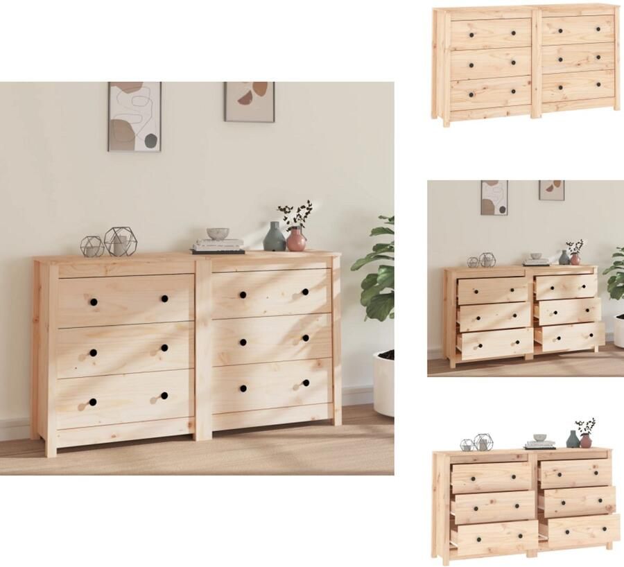 VidaXL -Dressoir-140x35x80-cm-massief-grenenhout - Foto 2