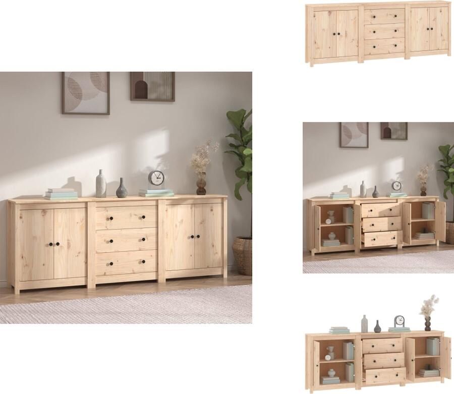 VidaXL Dressoir Dressoirs Kast Wandkast Dressoir 210x35x80 cm massief grenenhout